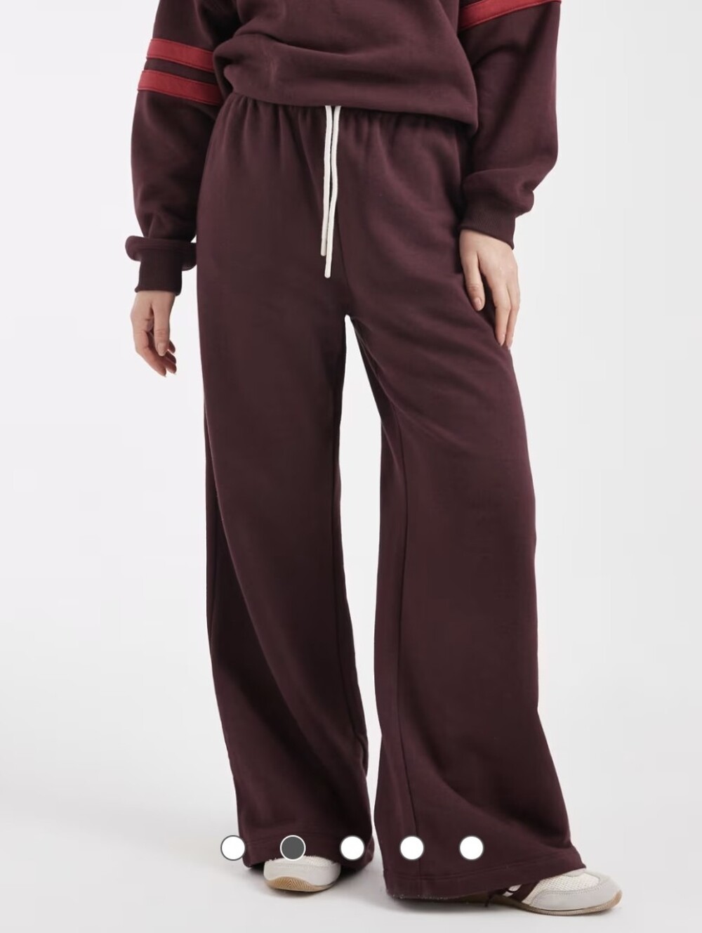 Cotton On Wide Leg Sweatpants Small Washed Rich Plum Elastic Waist Relaxed Fit